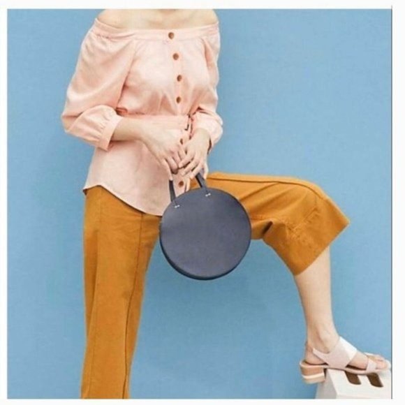 Anthropologie Alanis Tunic Top Belted Off Shoulder Peach by Maeve Womens Size 4 - Picture 3 of 9